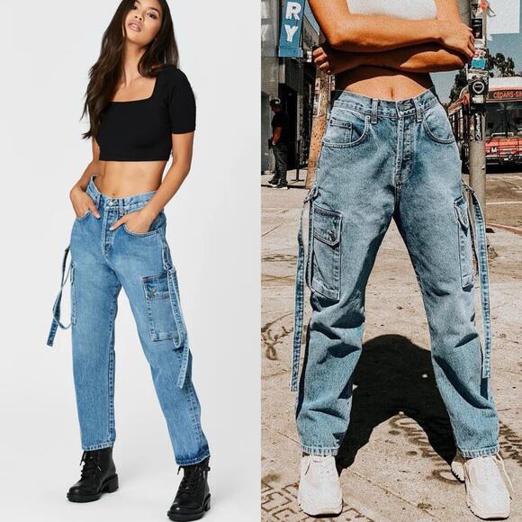 CARMAR Cargo Jeans Cropped SIZE 27 - HAEDUS SUPER BAGGY CARGO JEAN - Picture 1 of 8
